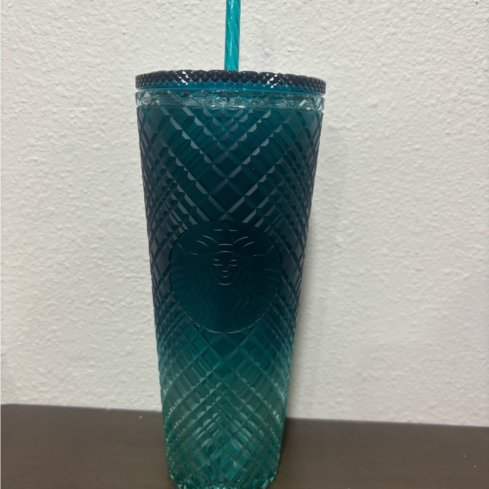 Starbucks Teal Tumbler with Straw